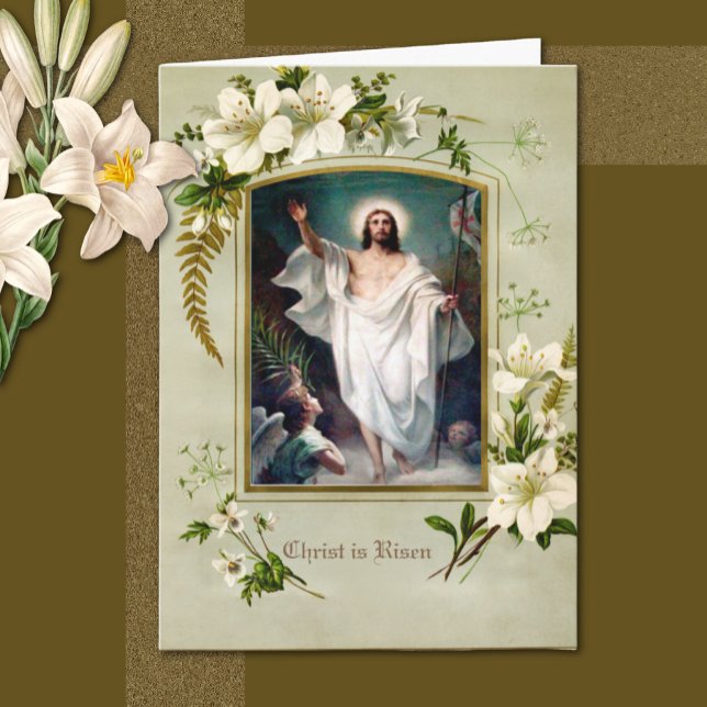 Cartes Pour Fêtes Annuelles La résurrection religieuse catholique de Pâques Vi (Créateur téléchargé)