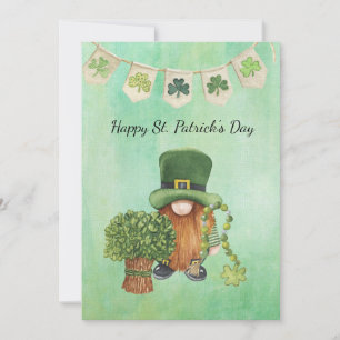 Cartes Pour Fêtes Annuelles La Saint-Patrick avec aquarelle vert Shamrock