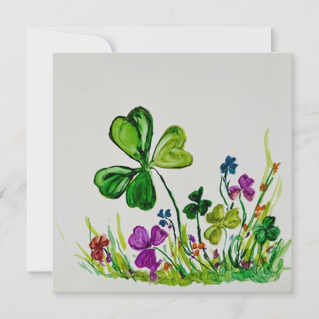 Cartes Pour Fêtes Annuelles La Saint-Patrick Chanceuse Trèfle (Devant)