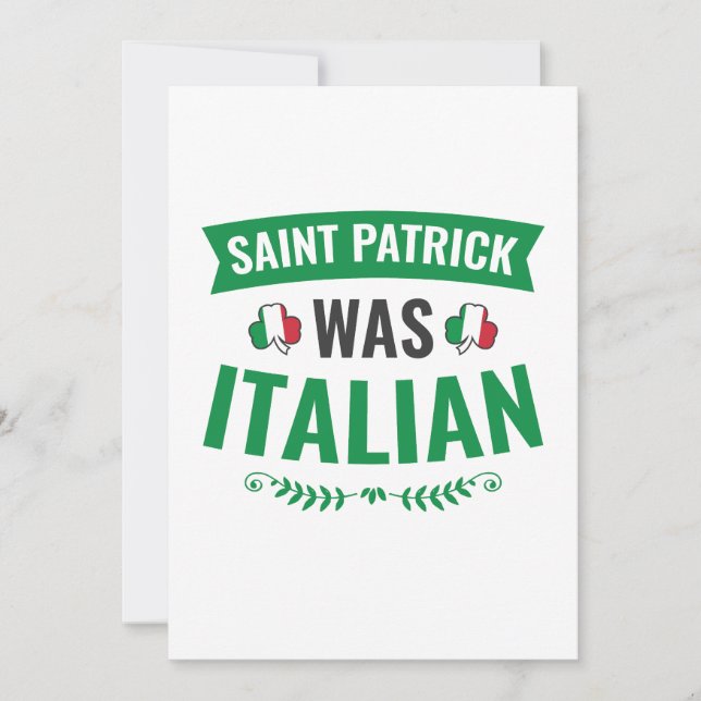 Cartes Pour Fêtes Annuelles La Saint-Patrick était la fête italienne de la Sai (Devant)