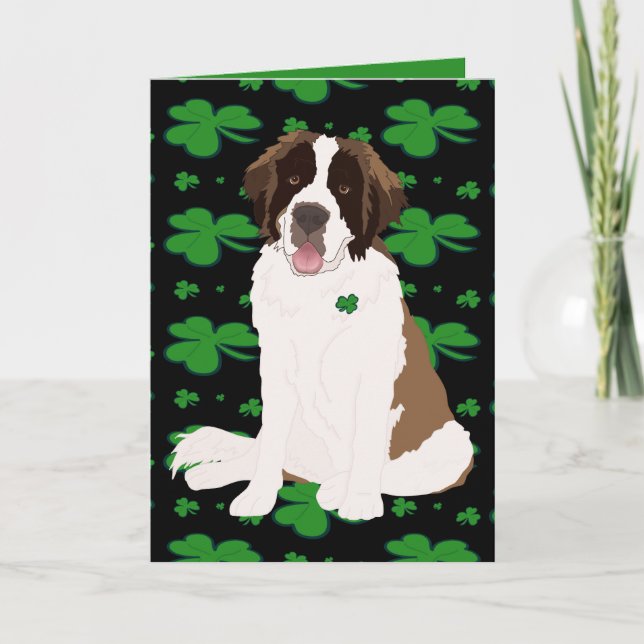 Cartes Pour Fêtes Annuelles la Saint-Patrick Saint Bernard  (Devant)