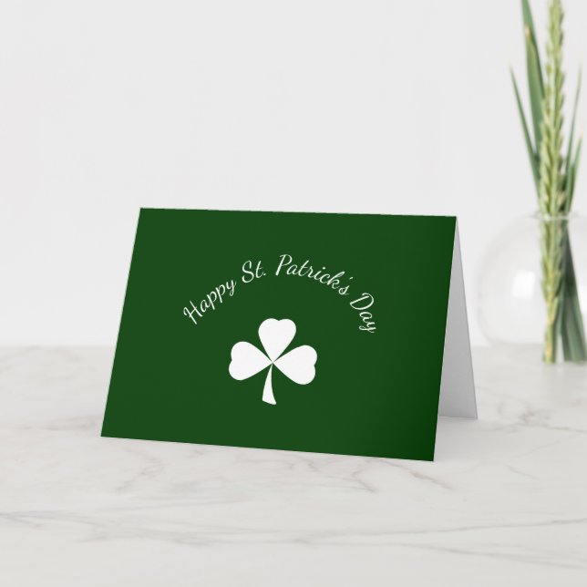 Cartes Pour Fêtes Annuelles La Saint-Patrick Simple Trèfle Vert (Devant)