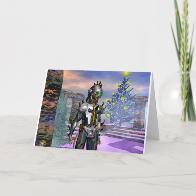 CARTES POUR FÊTES ANNUELLES LA SAINT-SYLVESTRE D'UN CYBORG VENANT DU FUTUR (Devant)