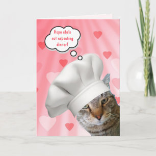 Cartes Pour Fêtes Annuelles La Saint-Valentin au chat, un chef amusant