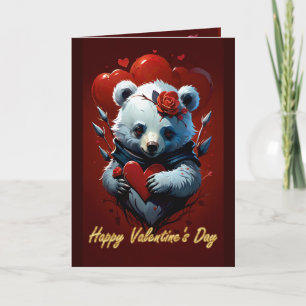 Cartes Pour Fêtes Annuelles la Saint-Valentin avec un ours en peluche riche
