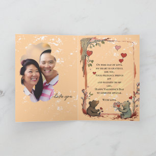 Cartes Pour Fêtes Annuelles La Saint-Valentin avec un ours en peluche riche