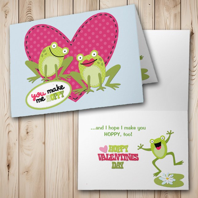 Cartes Pour Fêtes Annuelles La Saint-Valentin de la grenouille-Hoppy (Créateur téléchargé)