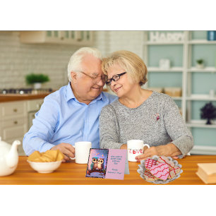 Cartes Pour Fêtes Annuelles La Saint-Valentin de l'amour de hibou est douce