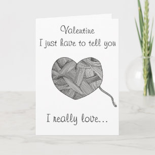 Cartes Pour Fêtes Annuelles La Saint-Valentin de tricot Amusant
