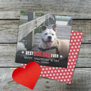 Cartes Pour Fêtes Annuelles La Saint-Valentin Depuis La Photo De Chien Plat
