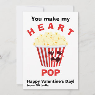 Cartes Pour Fêtes Annuelles La Saint-Valentin des enfants Popcorn mignon