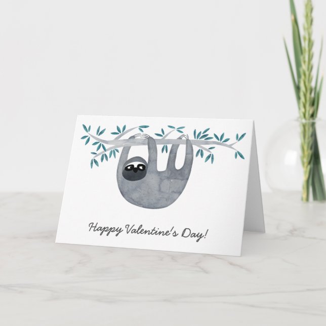 Cartes Pour Fêtes Annuelles La Saint-Valentin des paresseux (Devant)