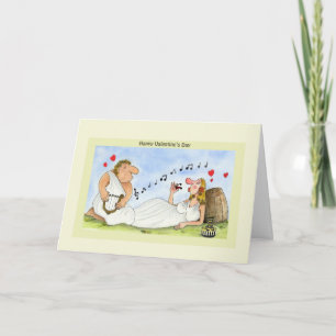 Cartes Pour Fêtes Annuelles La Saint-Valentin drôle carde le vin de musique