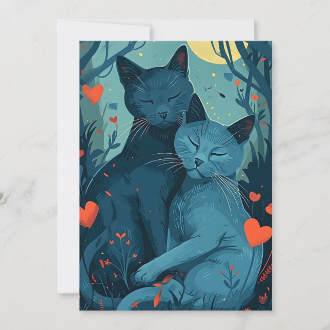 Cartes Pour Fêtes Annuelles La Saint Valentin du chat bleu russe (Devant)