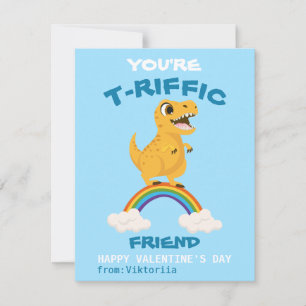 Cartes Pour Fêtes Annuelles La Saint-Valentin en classe des enfants dinosaure 
