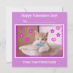 Cartes Pour Fêtes Annuelles La Saint-Valentin en classe des enfants funky chat