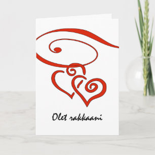 Cartes Pour Fêtes Annuelles La Saint-Valentin en finnois, les cœurs tourbillon