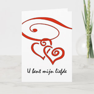 Cartes Pour Fêtes Annuelles La Saint-Valentin en néerlandais, les cœurs tourbi