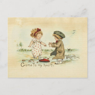 Cartes Pour Fêtes Annuelles La Saint-Valentin Enfants Illustration Vintage Dou