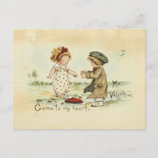 Cartes Pour Fêtes Annuelles La Saint-Valentin Enfants Illustration Vintage Dou