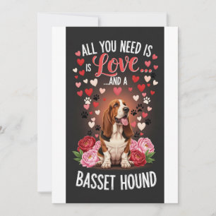 Cartes Pour Fêtes Annuelles La Saint-Valentin mignon basset hound Photo câlin