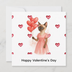 Cartes Pour Fêtes Annuelles La Saint-Valentin par Cat Mom tenant un cœur rouge