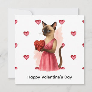 Cartes Pour Fêtes Annuelles La Saint-Valentin par Cat Mom tenant un cœur rouge