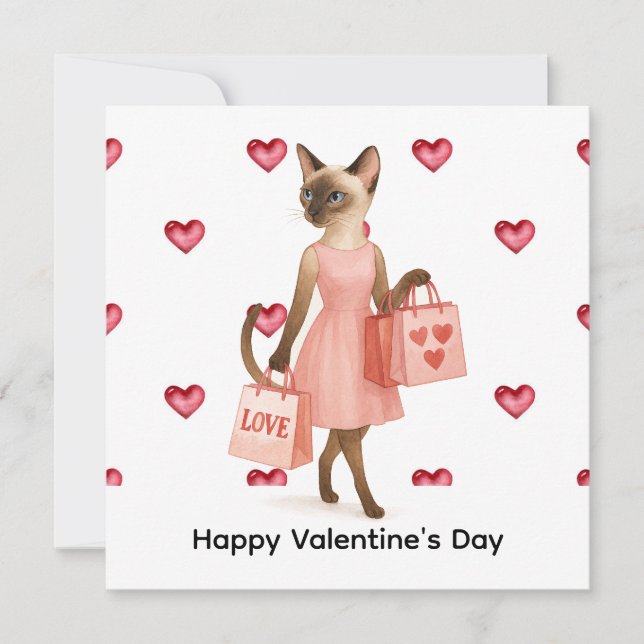 Cartes Pour Fêtes Annuelles La Saint-Valentin par Maman de chat tenant un cœur (Devant)