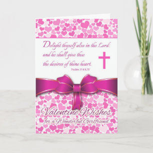 Cartes Pour Fêtes Annuelles La Saint-Valentin pour petite amie, Psaume 37 Écri