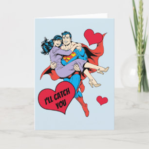 Cartes Pour Fêtes Annuelles La Saint-Valentin Superman   Je vais vous attraper