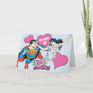 Cartes Pour Fêtes Annuelles La Saint-Valentin Superman   Voler avec moi