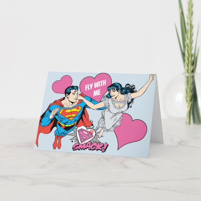 Cartes Pour Fêtes Annuelles La Saint-Valentin Superman | Voler avec moi (Devant)