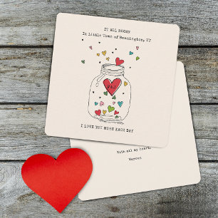 Cartes Pour Fêtes Annuelles La Saint-Valentin Tout A Commencé Cœur Dans Un Pot