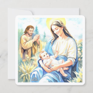 Cartes Pour Fêtes Annuelles La Sainte Famille - Nativité