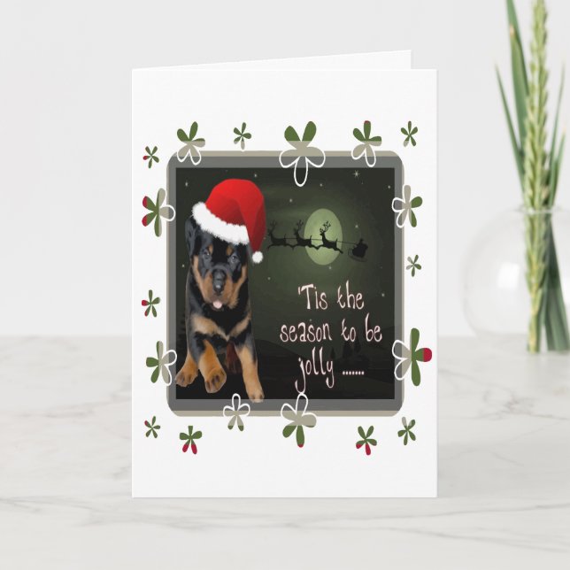 Cartes Pour Fêtes Annuelles La Saison Pour Être Joyeux Jolie Puppy Vœux de Fêt (Devant)