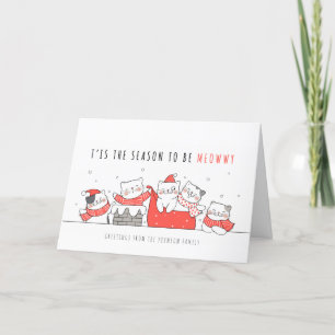 Cartes Pour Fêtes Annuelles La saison pour être Meowwwwwy Funny Holiday Greeti