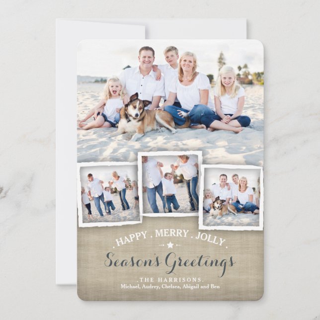 Cartes Pour Fêtes Annuelles La salutation de la joyeuse de toile de jute (Devant)