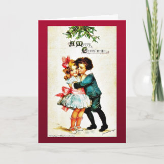 Cartes Pour Fêtes Annuelles La salutation de Noël avec un garçon étreint une