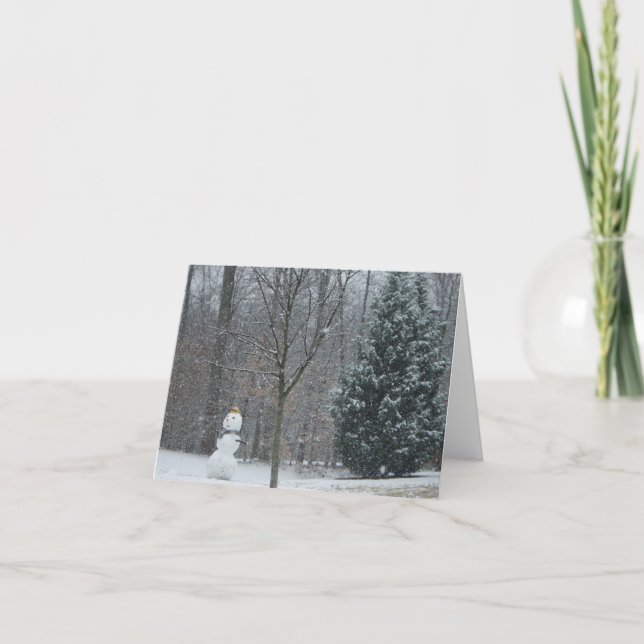 Cartes Pour Fêtes Annuelles La scène de neige hivernale du voisin (Devant)