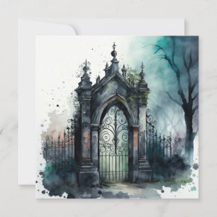 Cartes Pour Fêtes Annuelles La série Porte de cimetière gothique Design 11