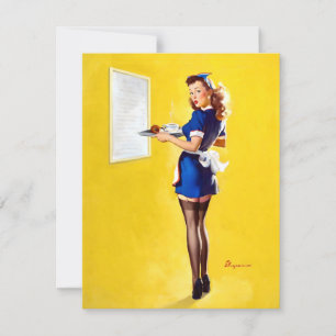 Cartes Pour Fêtes Annuelles La serveuse Elvgren