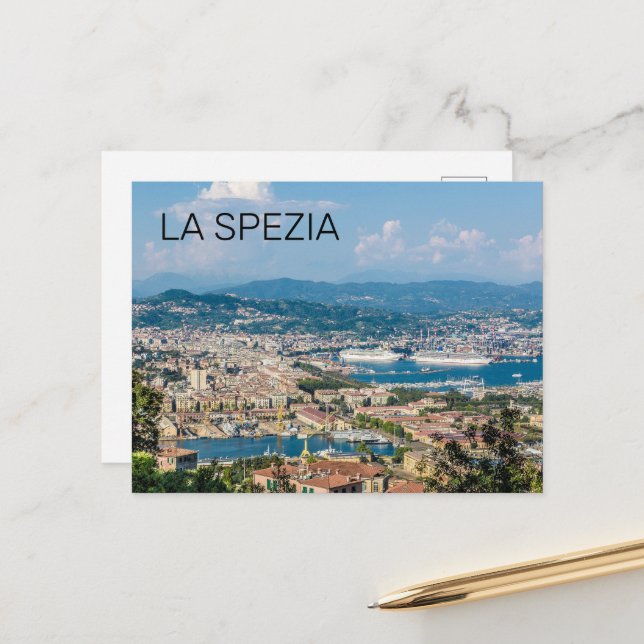Cartes Pour Fêtes Annuelles La Spezia Cityscape Ligurie Italie Vacances Souven (Devant/Arrière en situation)