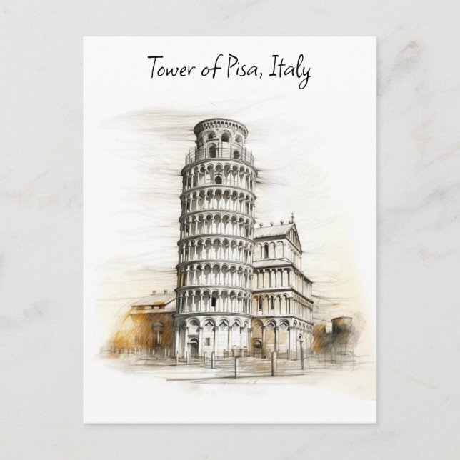 Cartes Pour Fêtes Annuelles La Tour penchée de Pise, Italie (Devant)