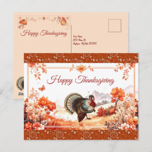 Cartes Pour Fêtes Annuelles La Turquie patriotique Thanksgiving