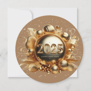 Cartes Pour Fêtes Annuelles La typographie d'or bonne année 2025
