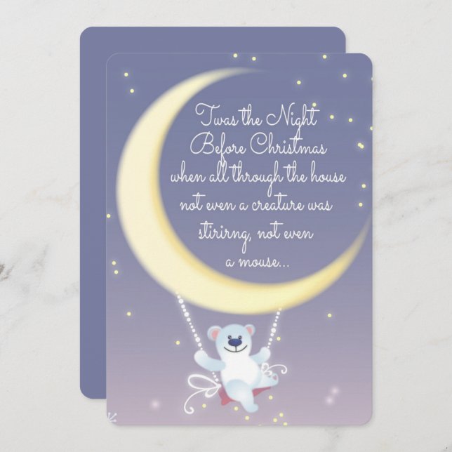 Cartes Pour Fêtes Annuelles La veille de Noël (Devant / Derrière)