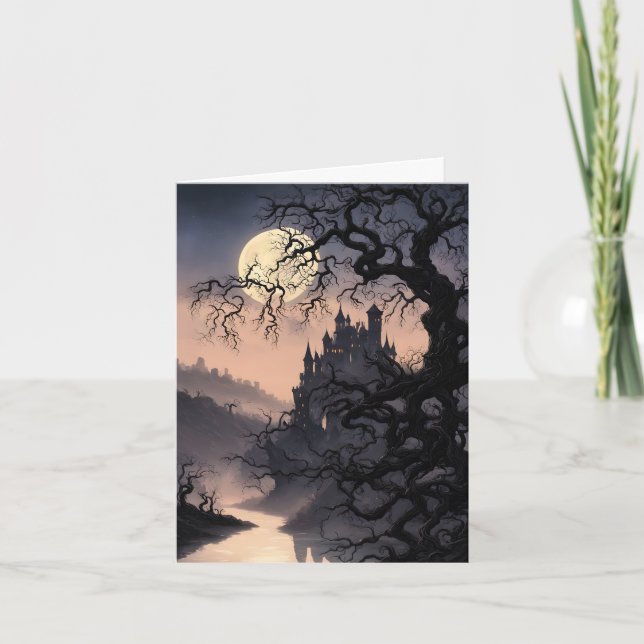 Cartes Pour Fêtes Annuelles La veille d'Halloween dans un royaume hanté (Devant)