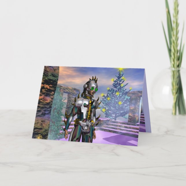 CARTES POUR FÊTES ANNUELLES LA VEILLE DU NOUVEL AN D'UN CYBORGE EST TOMBE... (Devant)