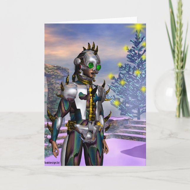 CARTES POUR FÊTES ANNUELLES LA VEILLE DU NOUVEL AN D'UN CYBORGE TOMBE... (Devant)