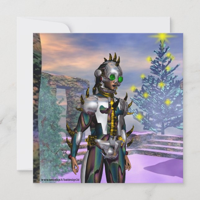 CARTES POUR FÊTES ANNUELLES LA VEILLE D'UN CYBORG DU NOUVEL AN (Devant)